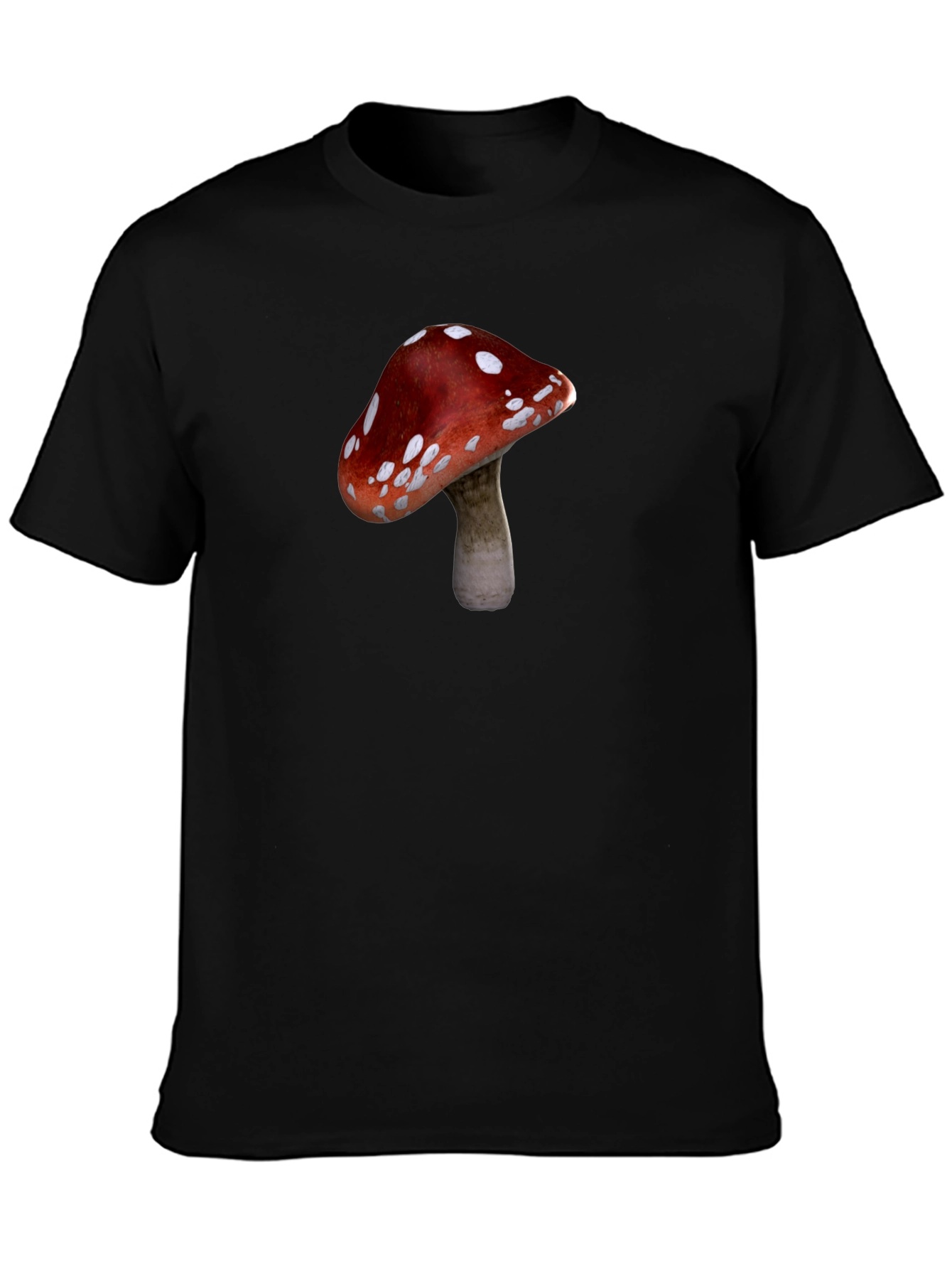 Mushroom Graphic T-Shirt - Casual Black Tee