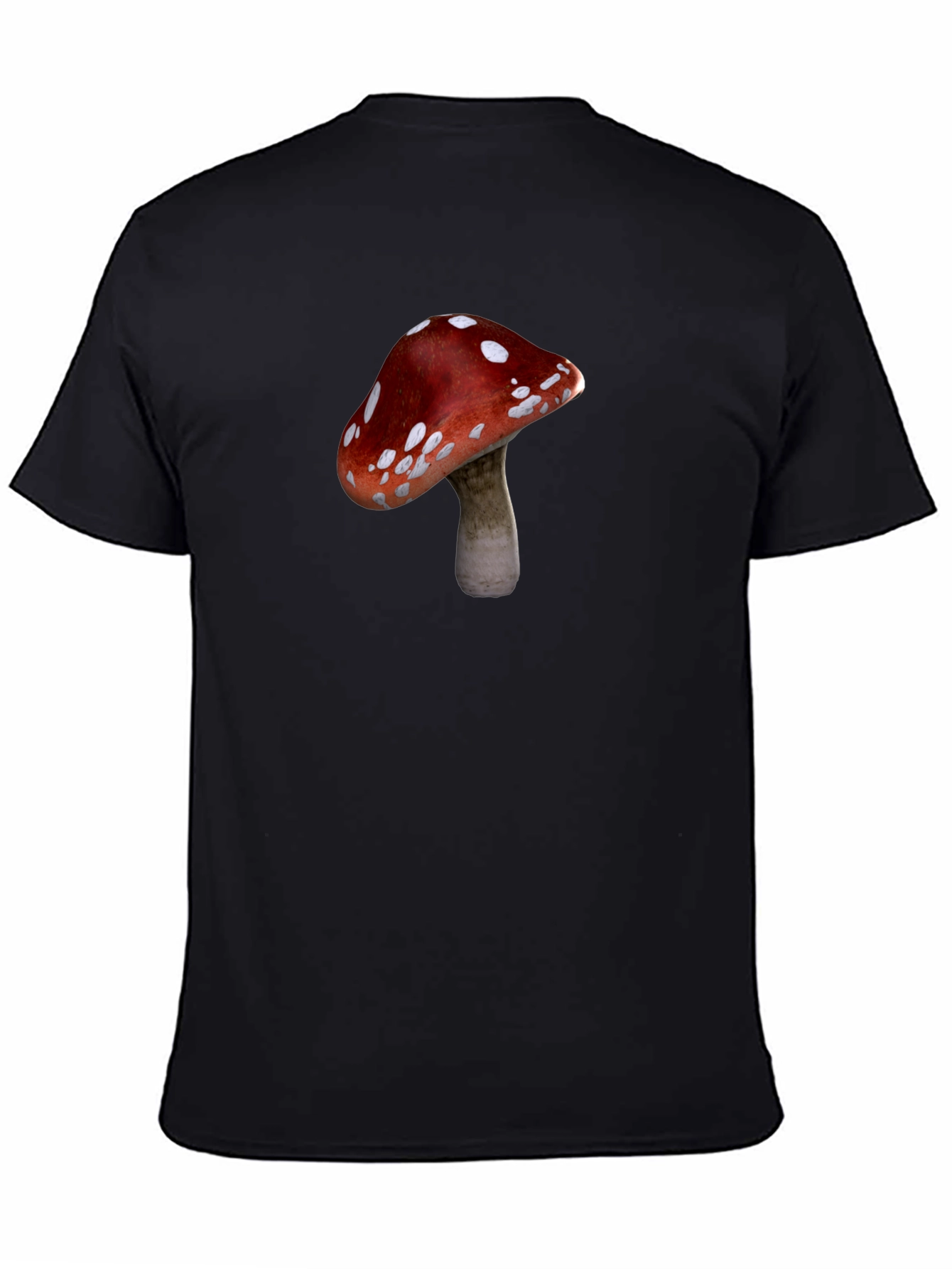 Mushroom Graphic T-Shirt - Casual Black Tee