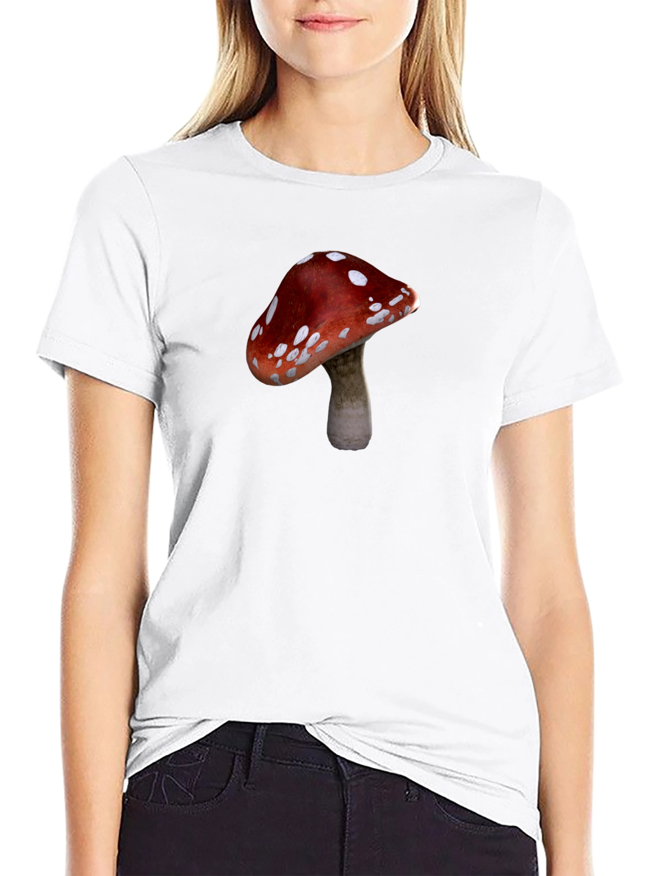 Mushroom Graphic T-Shirt - Casual Black Tee