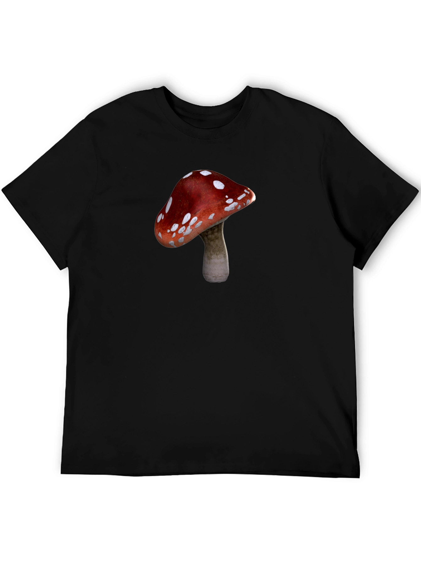 Mushroom Graphic T-Shirt - Casual Black Tee