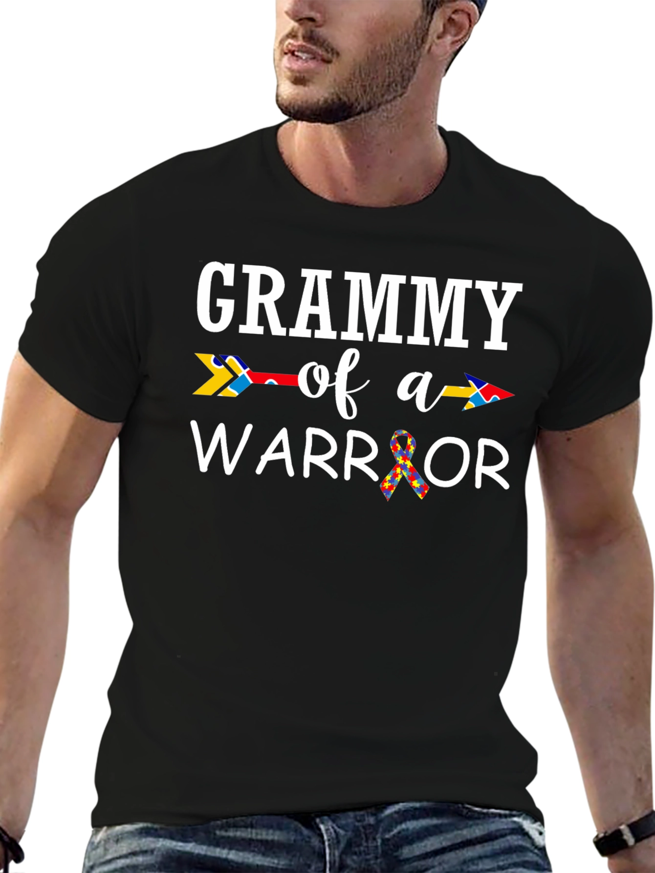 Grammy of a Warrior T-Shirt Autism Awareness