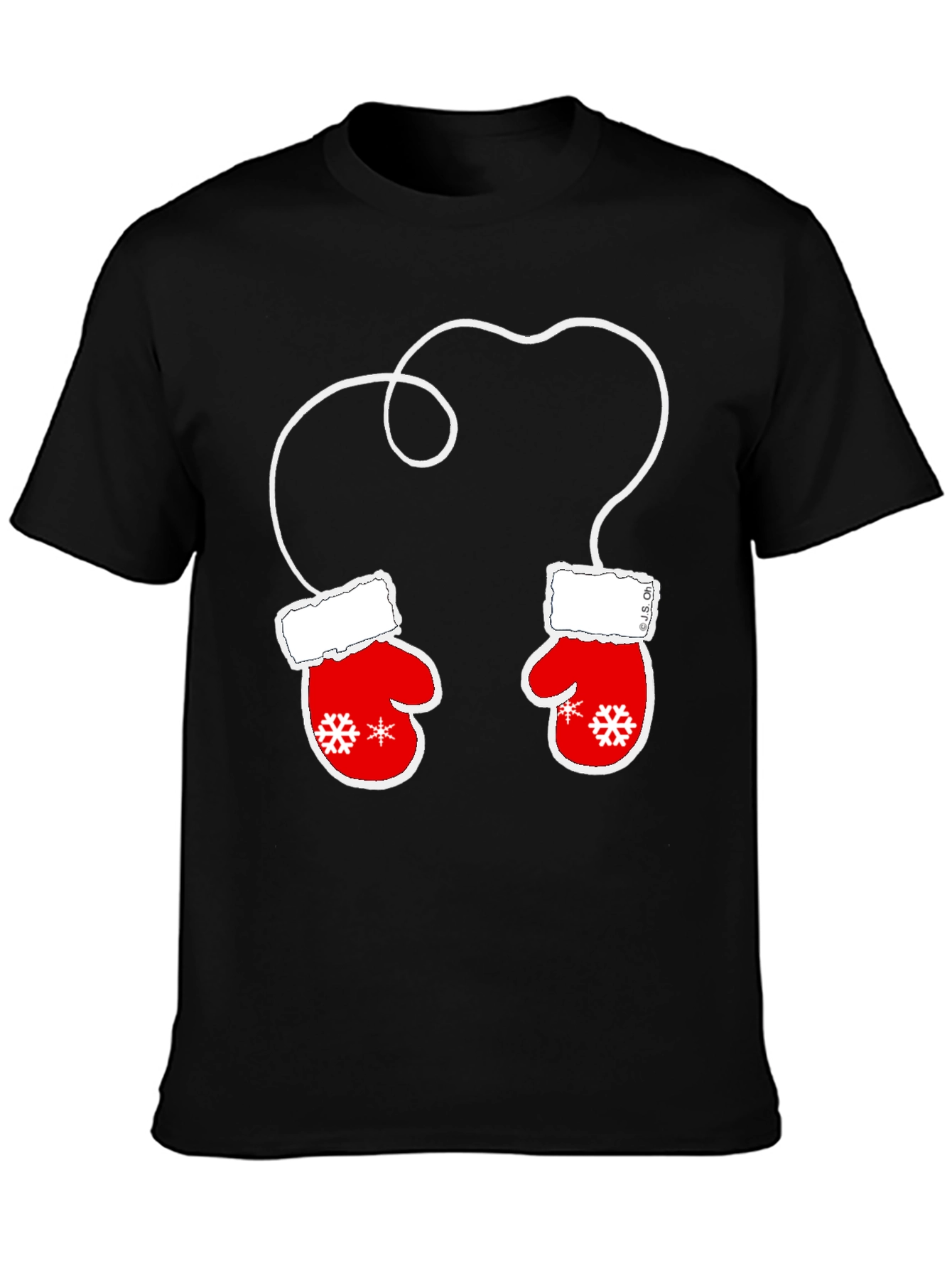 Festive Mittens Graphic Tee - Holiday Style