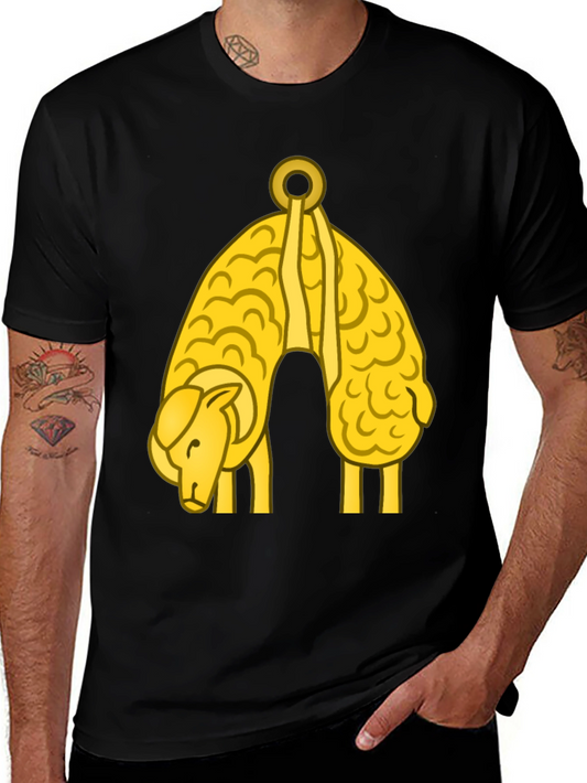 Golden Hanging Sheep Graphic T-Shirt