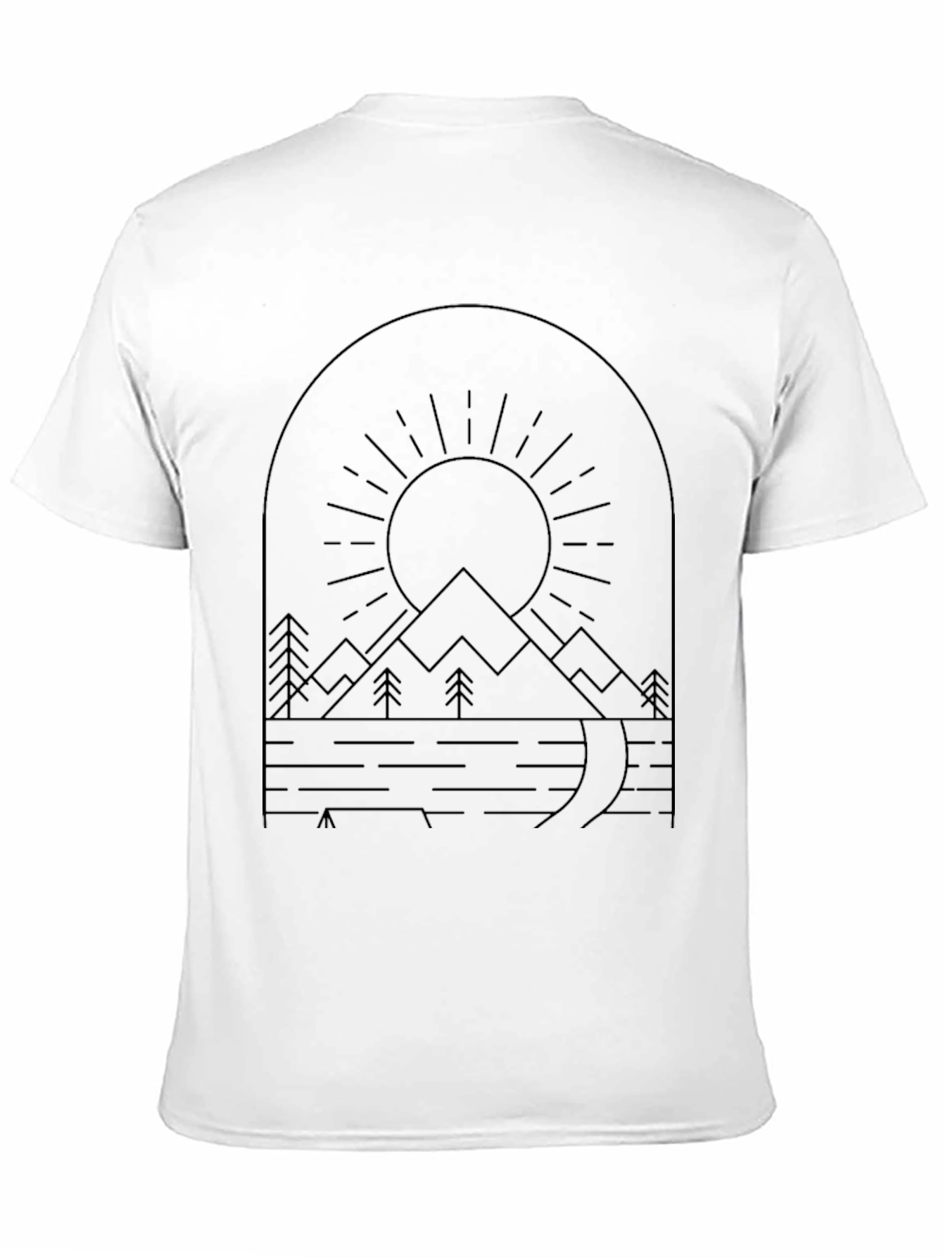 Mountain Landscape Graphic Tee - Black