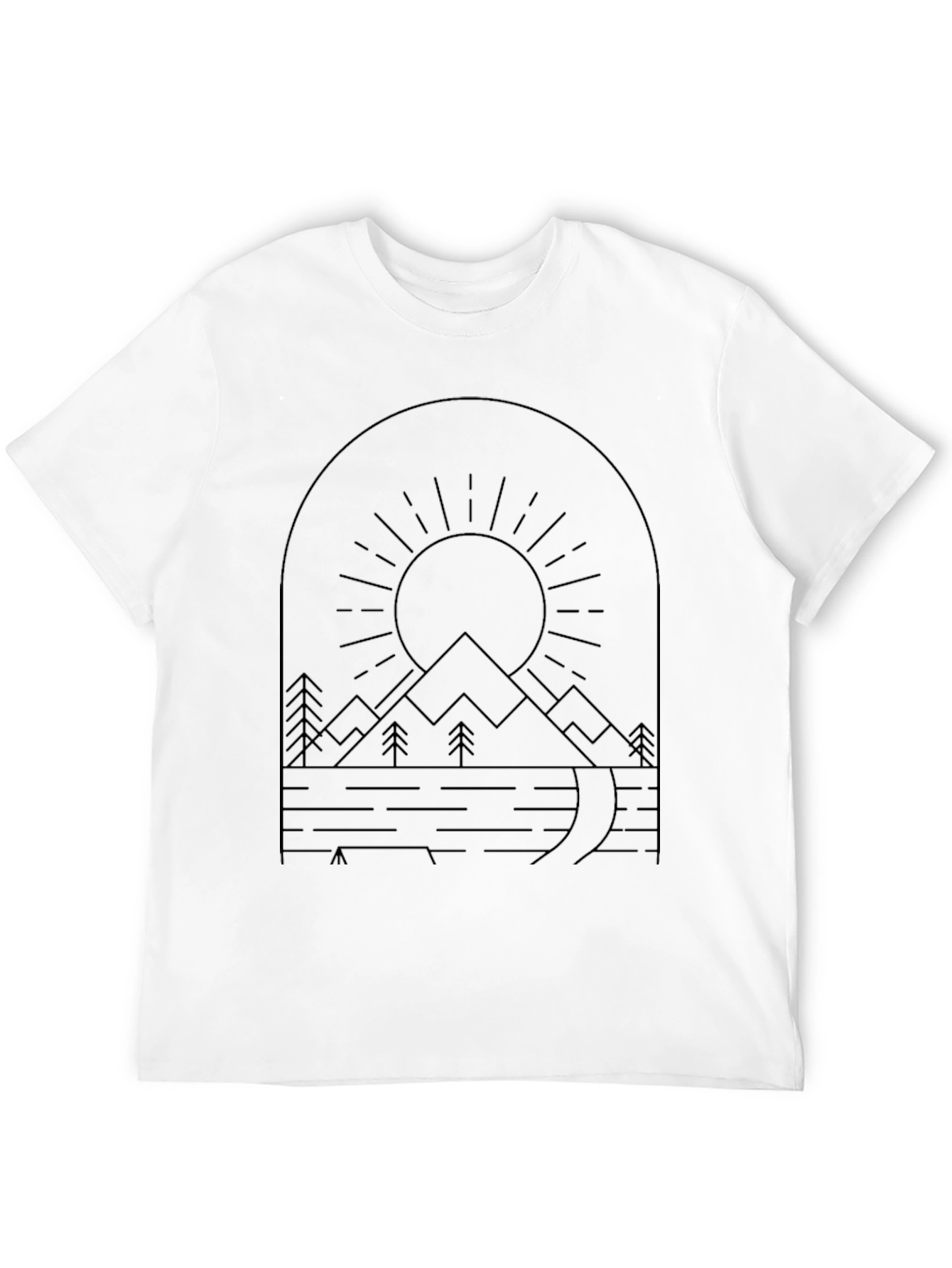 Mountain Landscape Graphic Tee - Black