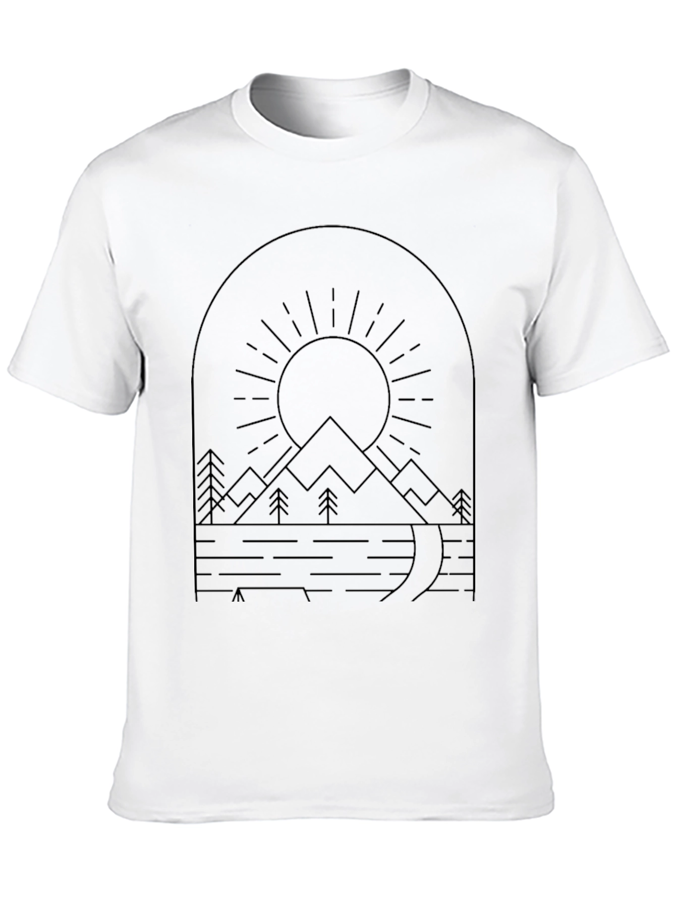 Mountain Landscape Graphic Tee - Black