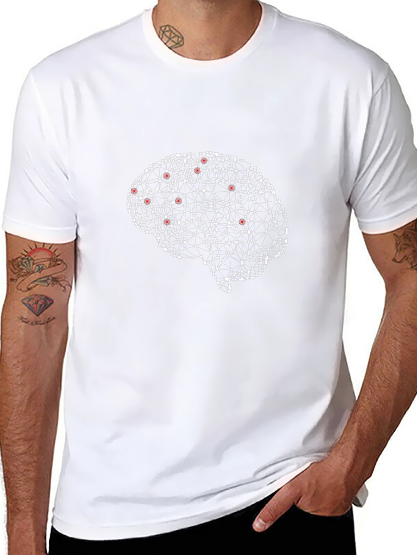 Brain Graphic Tee - Black Cotton T-Shirt