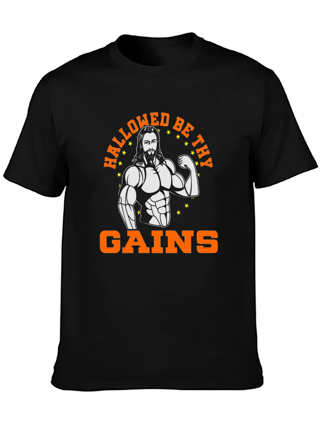 Hallowed Be Thy Gains Funny Workout T-Shirt