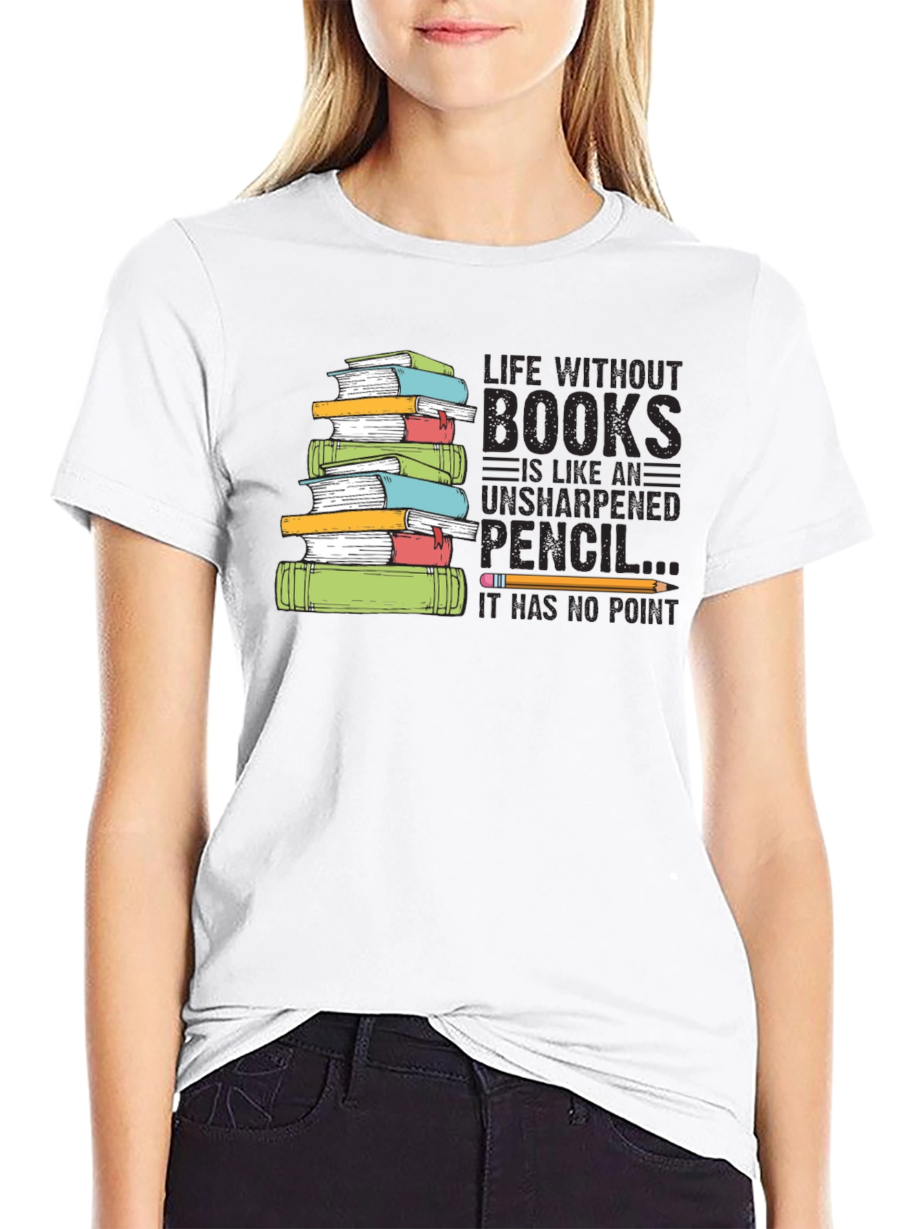 Book Lover Graphic T-Shirt - Life Without Books