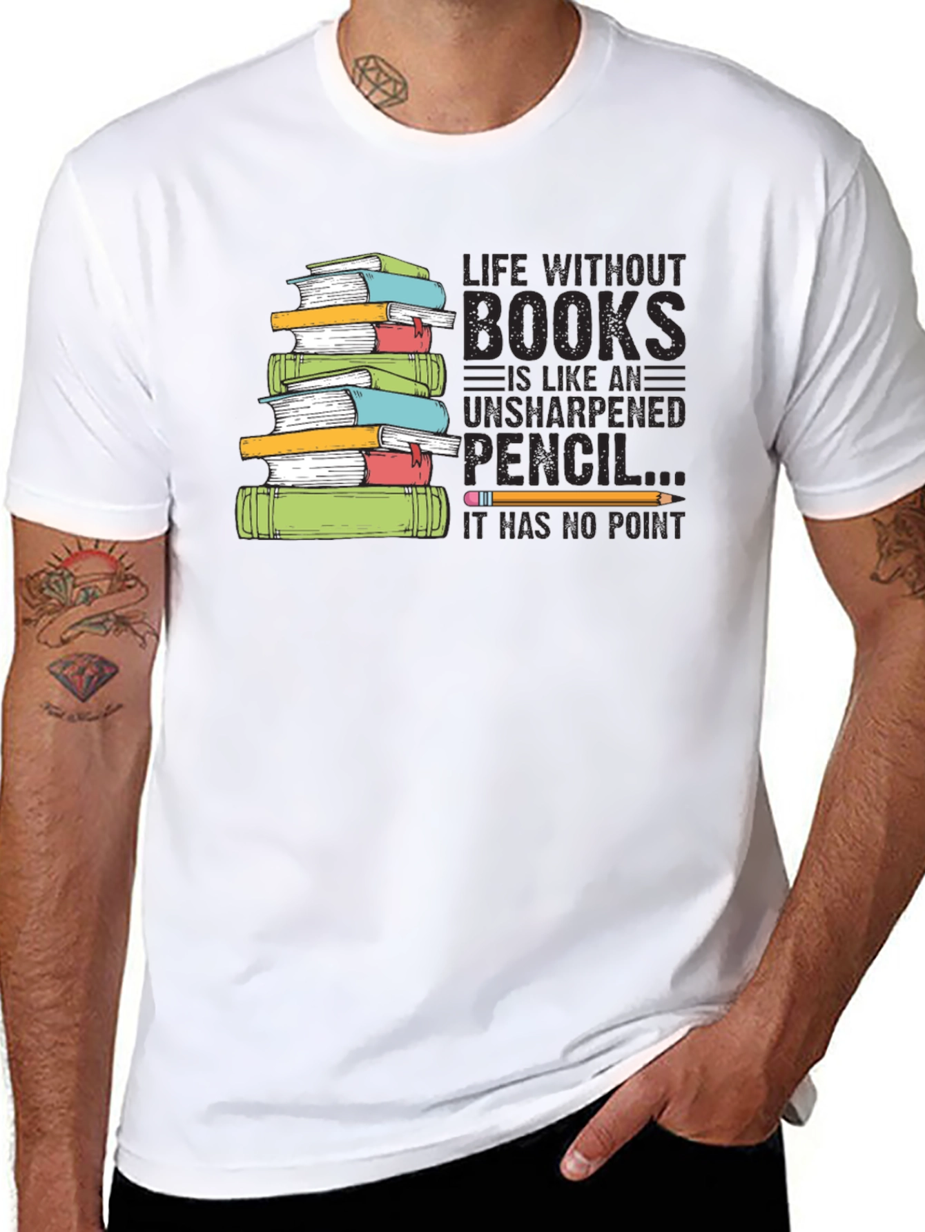 Book Lover Graphic T-Shirt - Life Without Books
