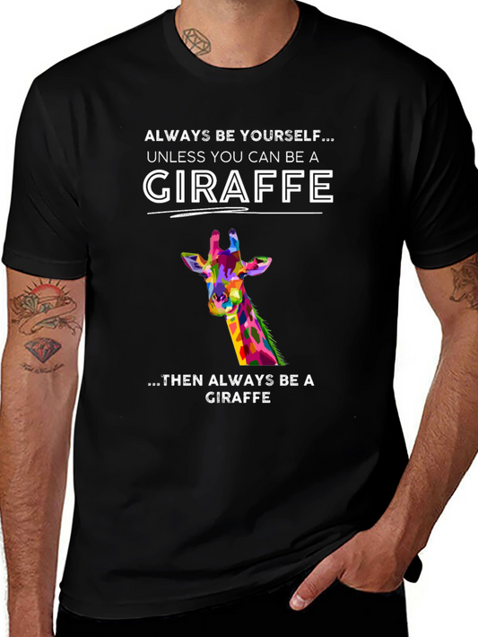 Giraffe Graphic Tee - Always Be Yourself T-Shirt