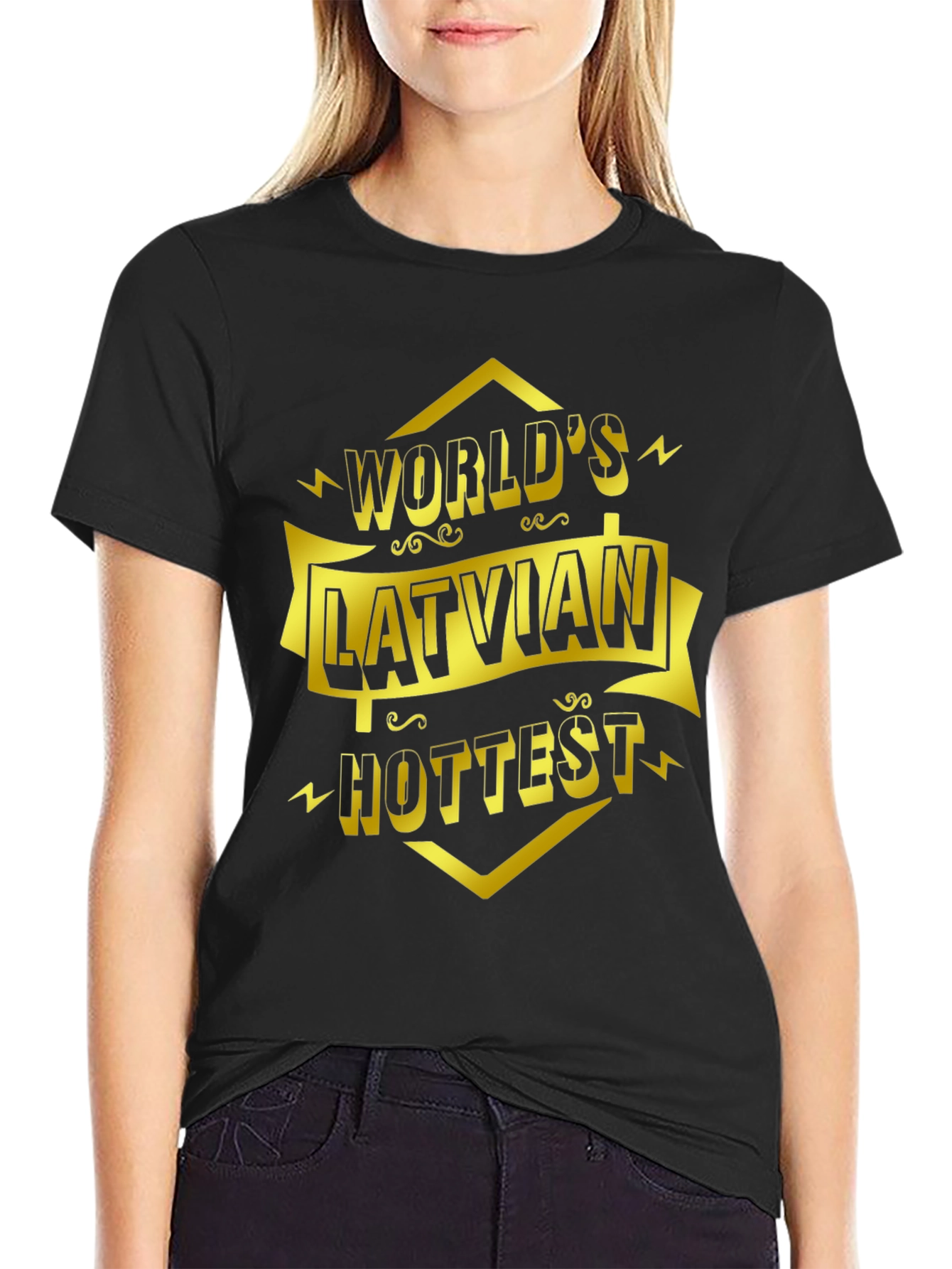 Worlds Hottest Latvian T-Shirt - Black