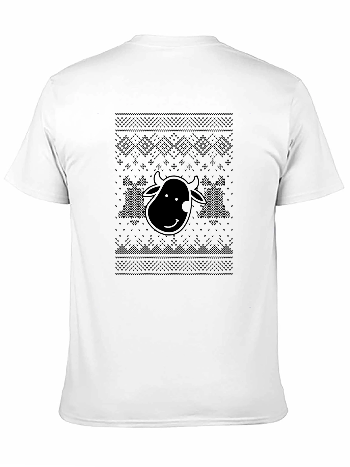 Cow Ugly Christmas Sweater Black T-Shirt