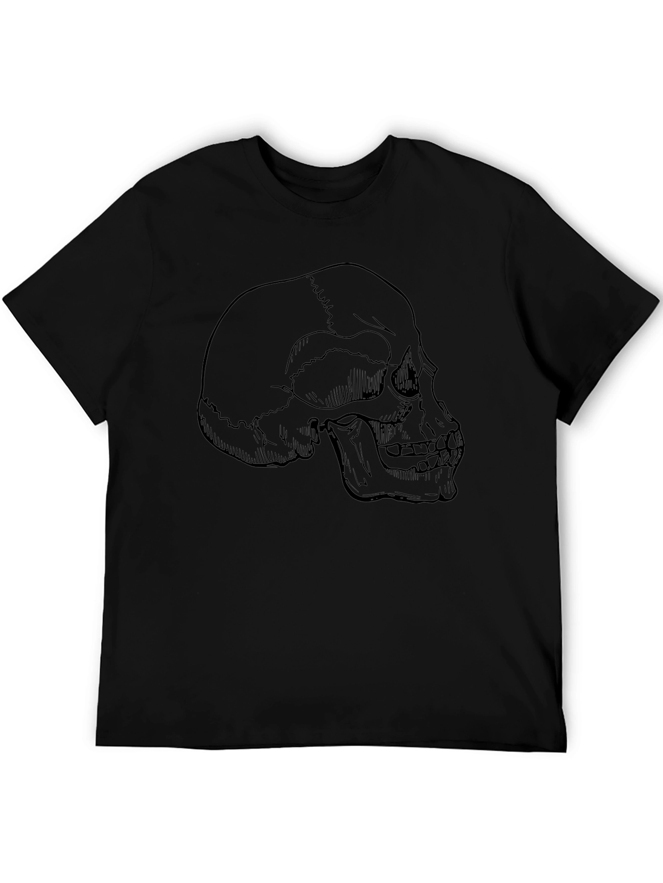 Skull Graphic Black T-Shirt - Edgy Fashion