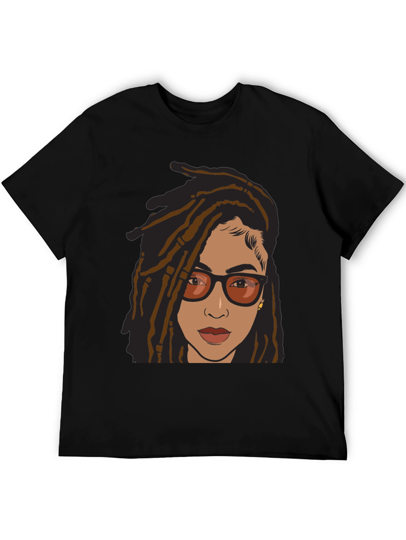 Cool Graphic Tee - Woman with Dreadlocks and Glasses