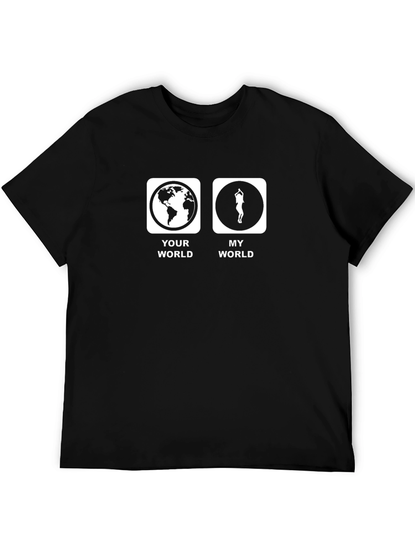 Yoga World T-Shirt - Black Graphic Tee