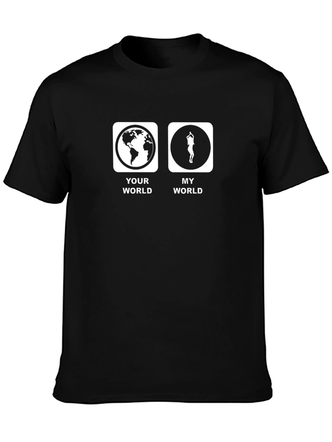 Yoga World T-Shirt - Black Graphic Tee