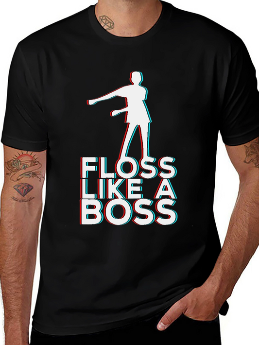 Floss Like a Boss Graphic T-Shirt - Black