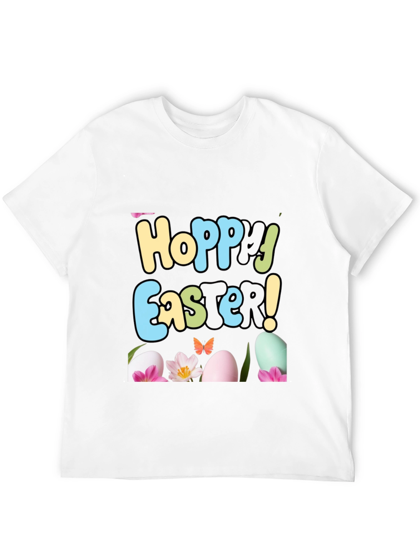 Hoppy Easter T-Shirt: Egg & Flower Design