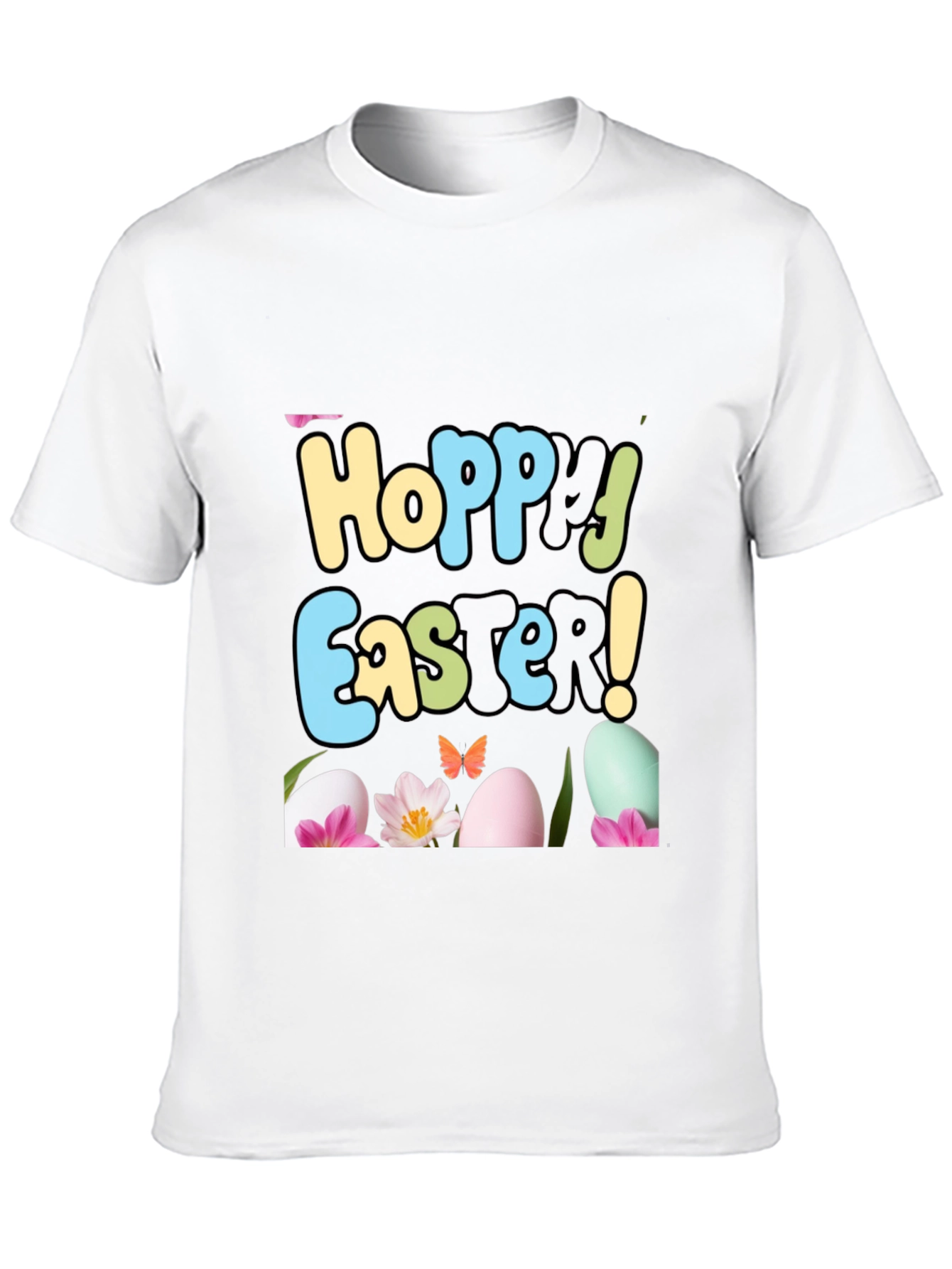 Hoppy Easter T-Shirt: Egg & Flower Design