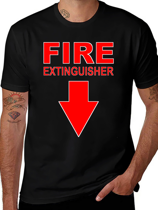 Funny Fire Extinguisher Arrow Pointing Down T-Shirt