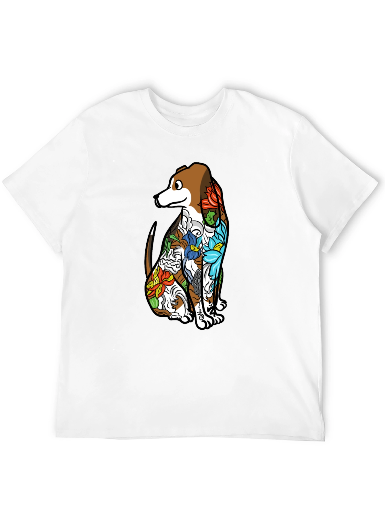 Dog Tattoo Art Black T-Shirt