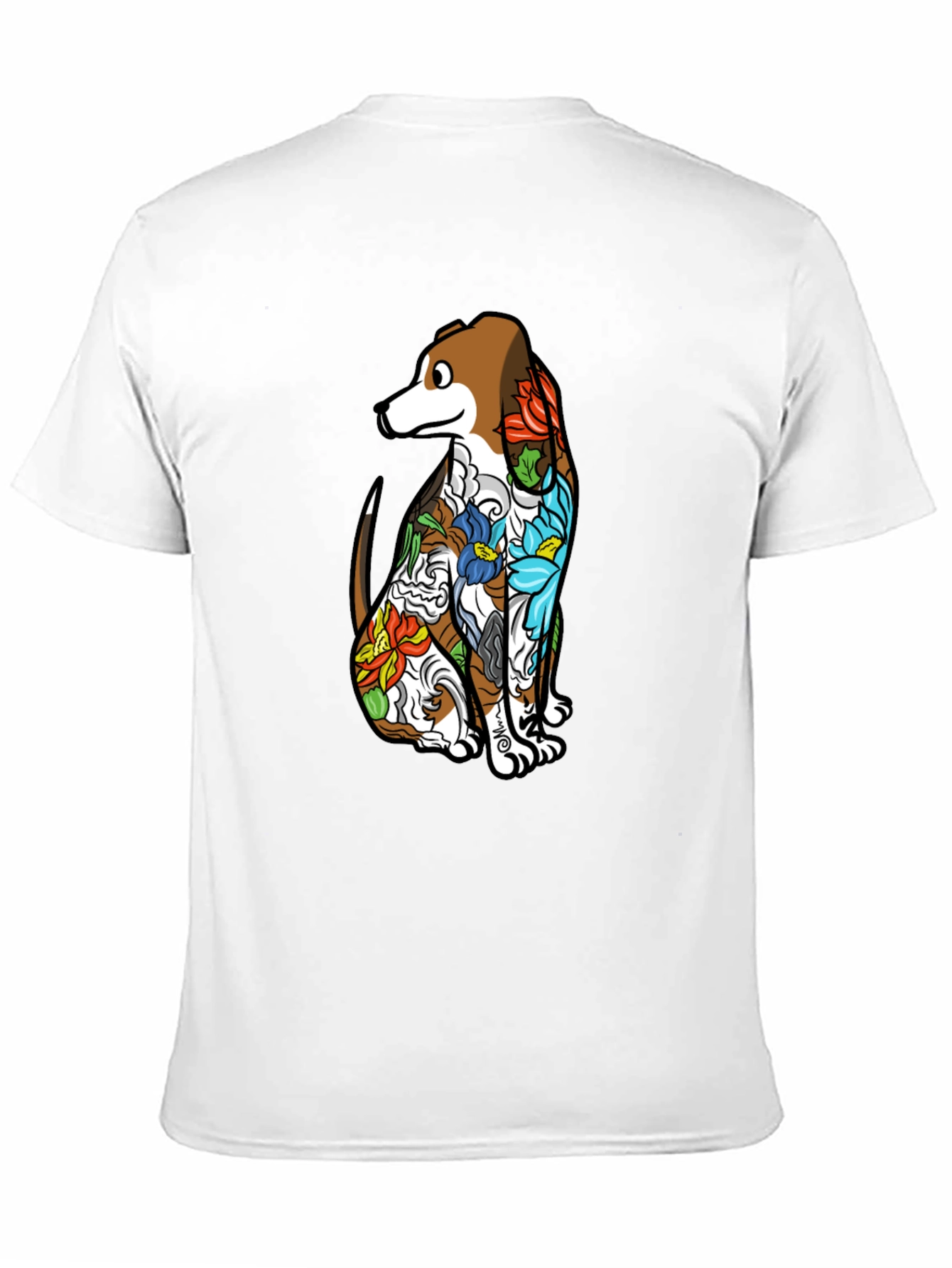 Dog Tattoo Art Black T-Shirt