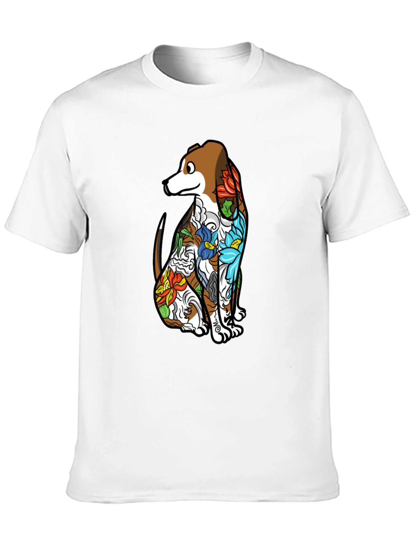 Dog Tattoo Art Black T-Shirt
