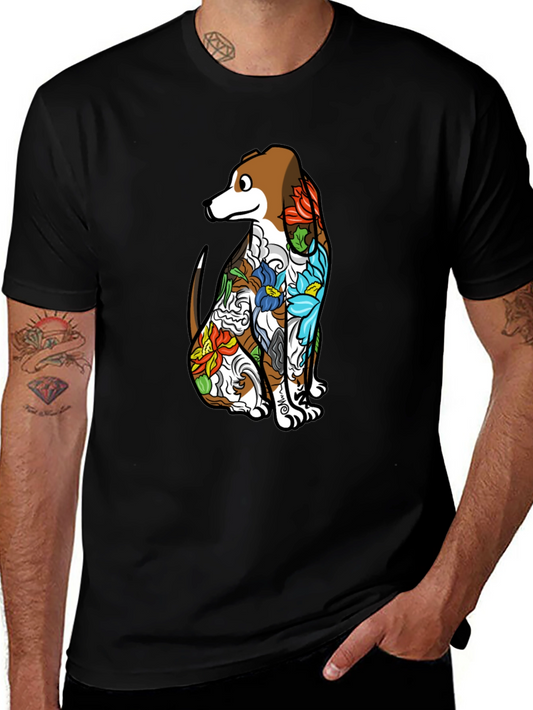 Dog Tattoo Art Black T-Shirt