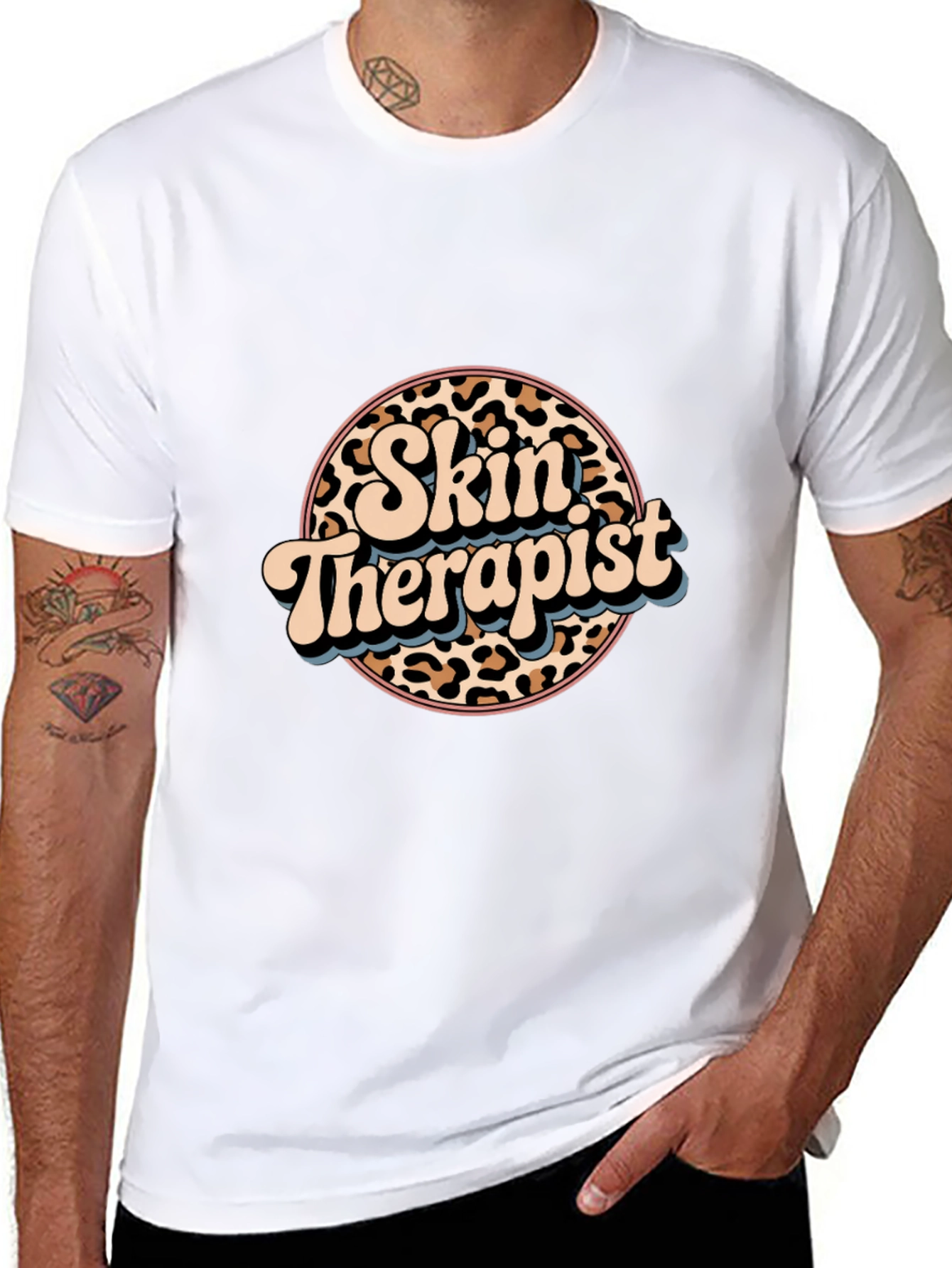 Skin Therapist Leopard Print Graphic Tee
