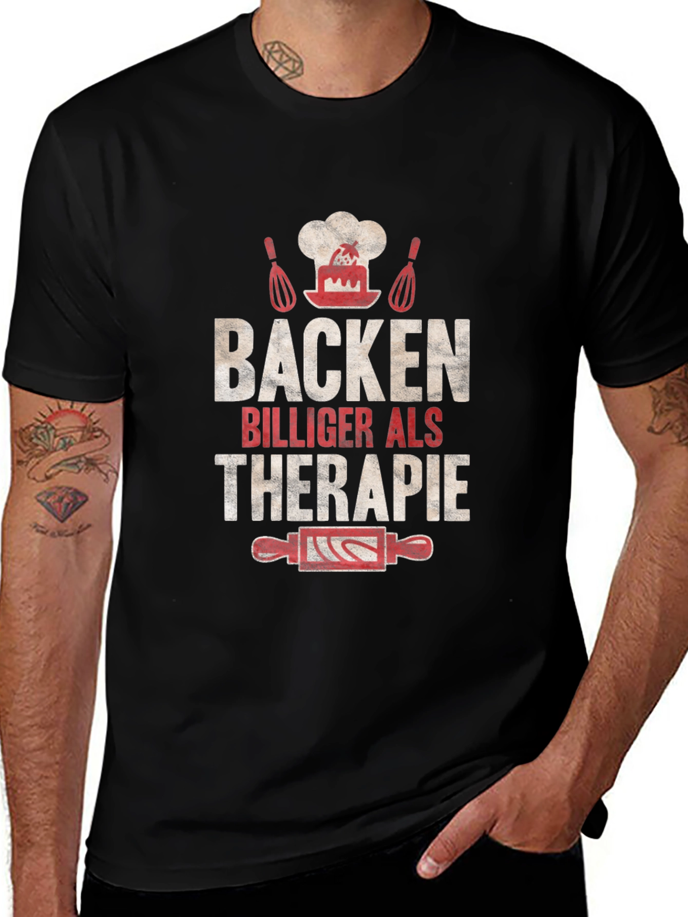 Baking Cheaper Than Therapy Black T-Shirt