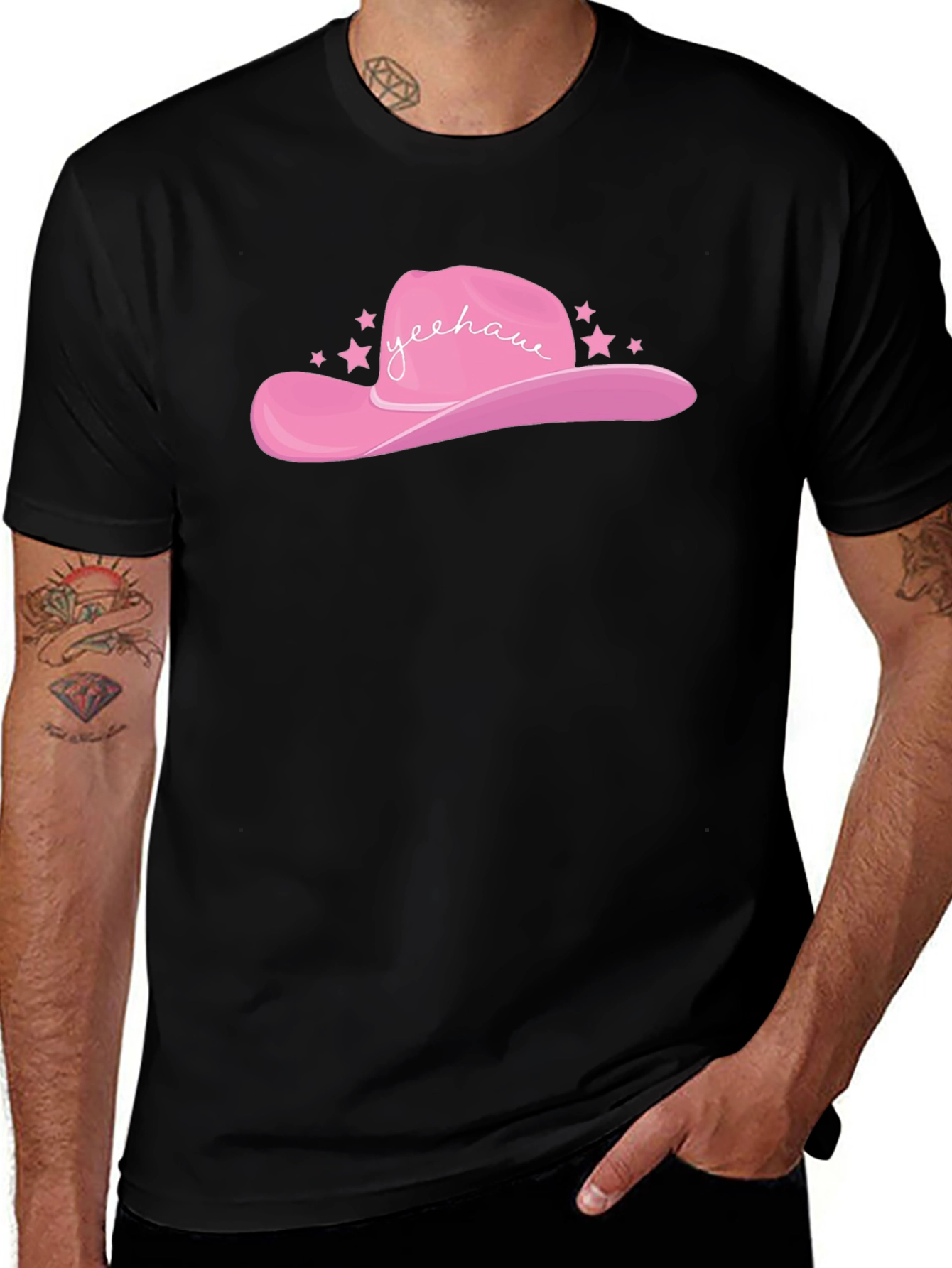 Pink Yeehaw Cowboy Hat Graphic Tee