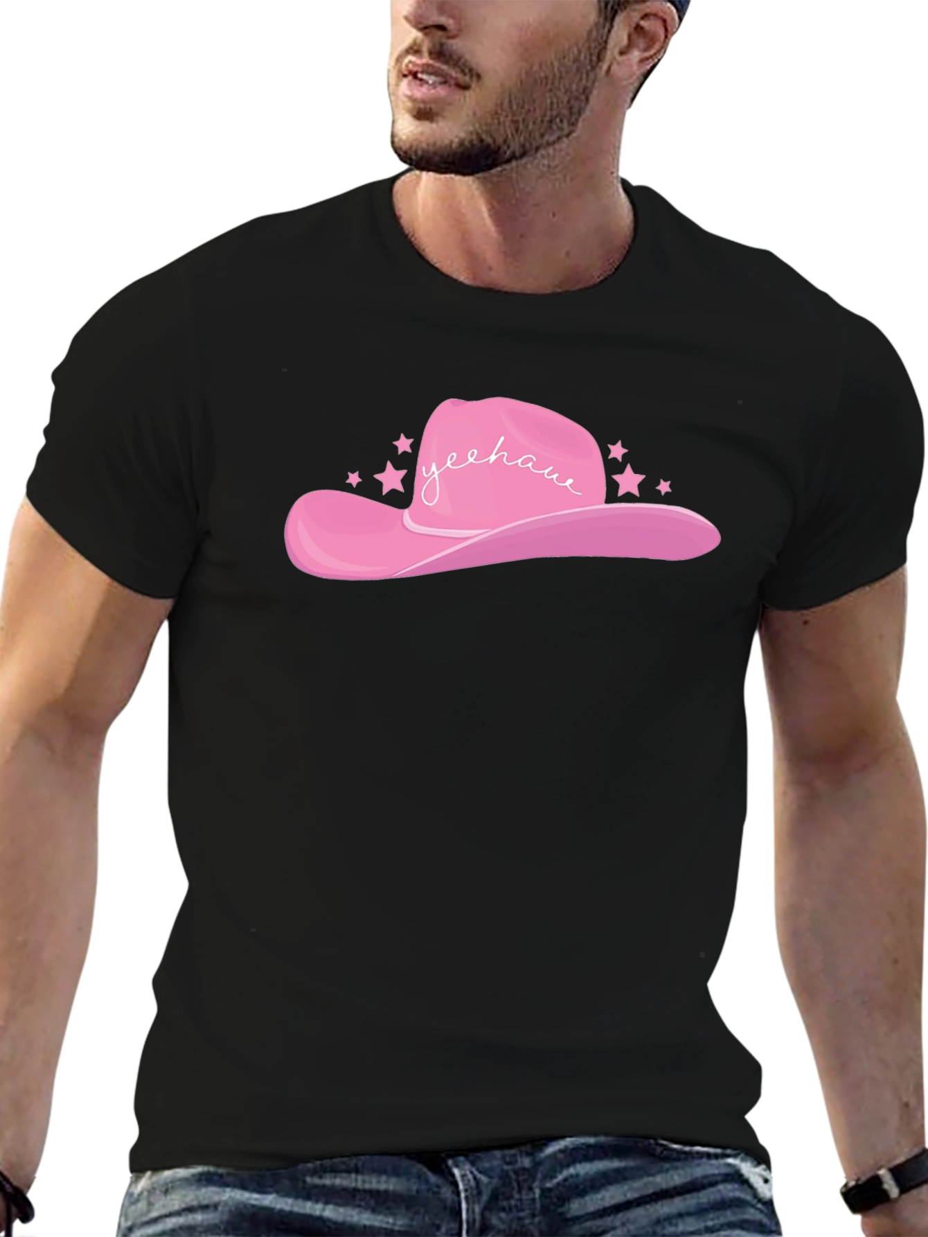 Pink Yeehaw Cowboy Hat Graphic Tee