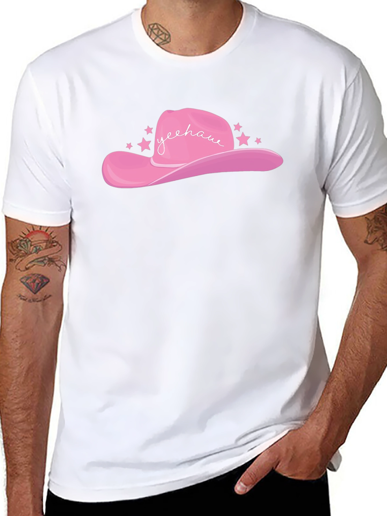 Pink Yeehaw Cowboy Hat Graphic Tee