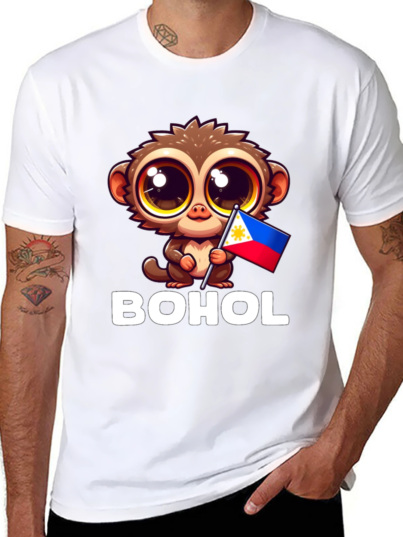 Bohol Tarsier Philippines Flag Graphic Tee