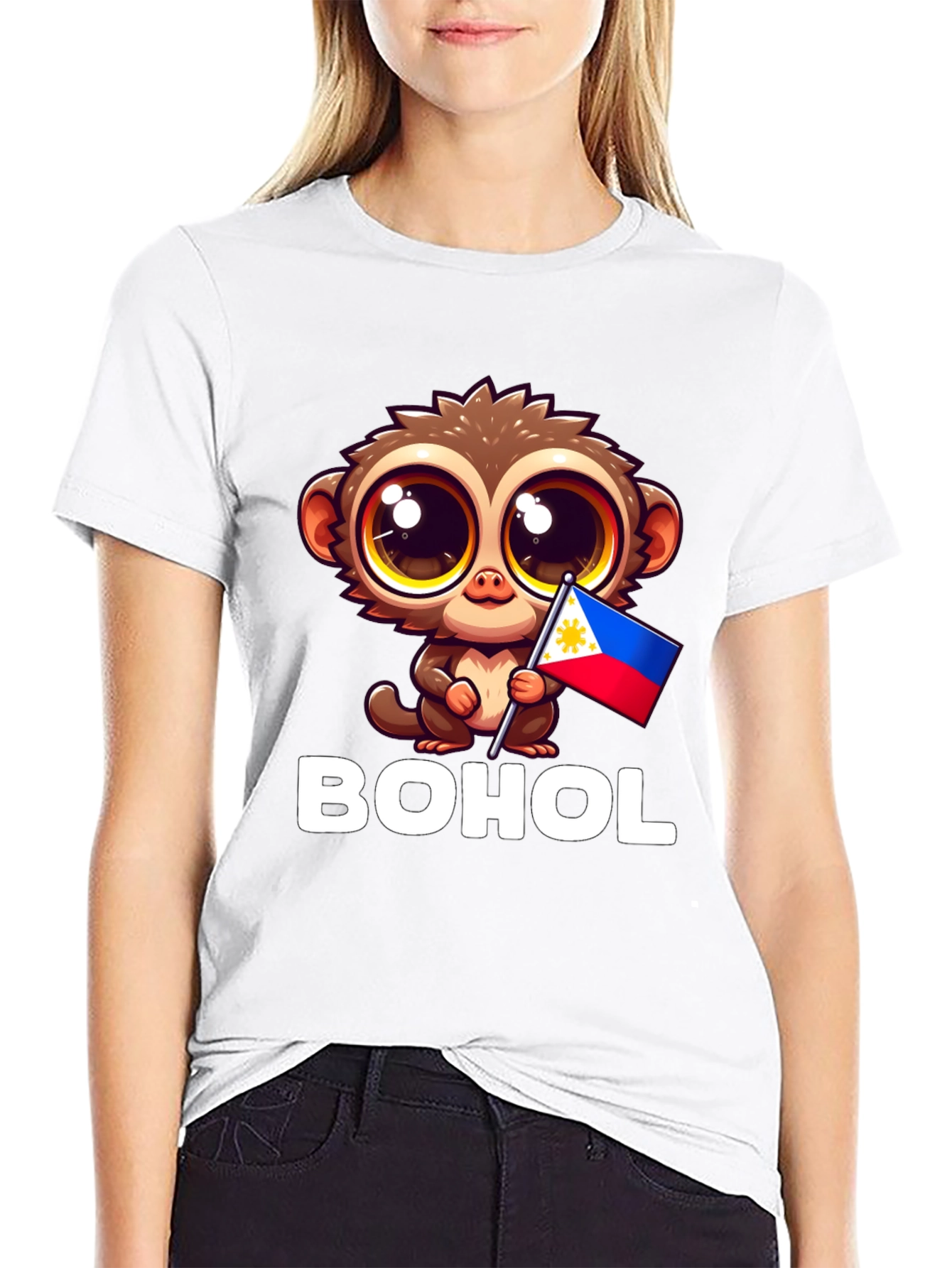 Bohol Tarsier Philippines Flag Graphic Tee