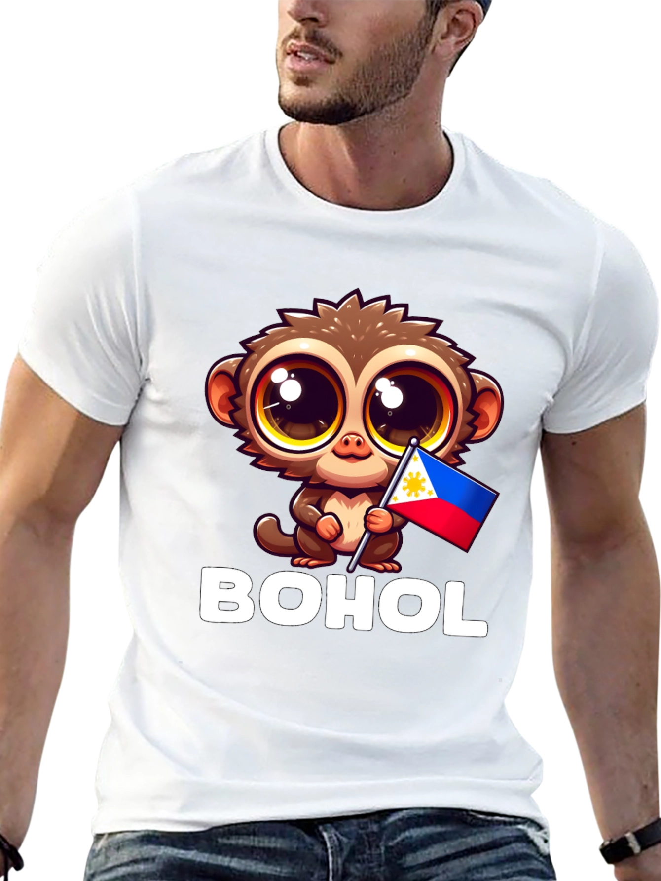 Bohol Tarsier Philippines Flag Graphic Tee