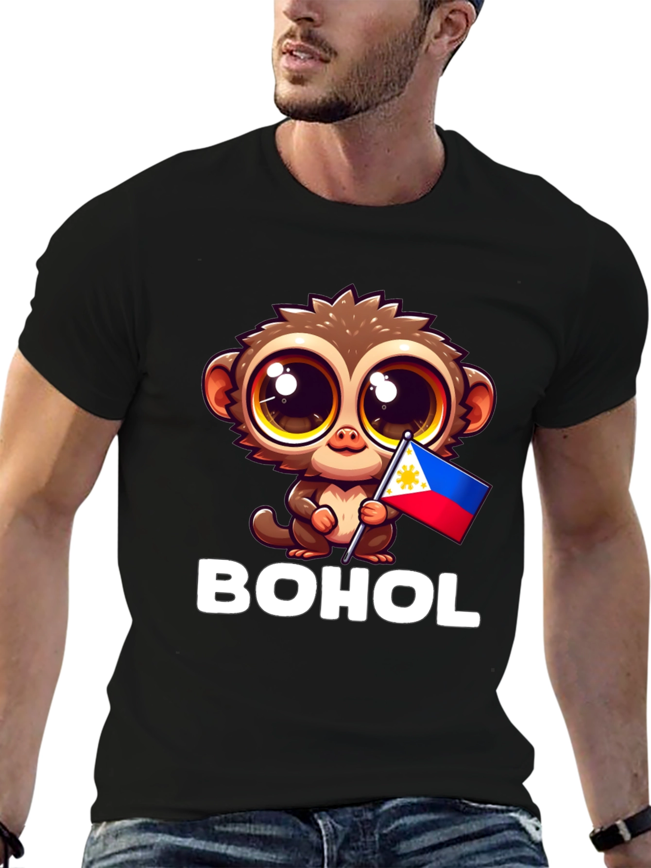 Bohol Tarsier Philippines Flag Graphic Tee