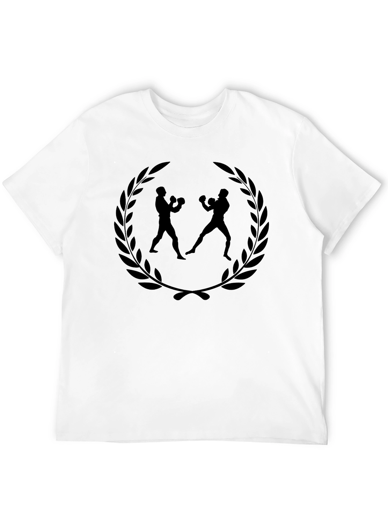 Boxing Laurel Graphic Tee - Black Cotton T-Shirt