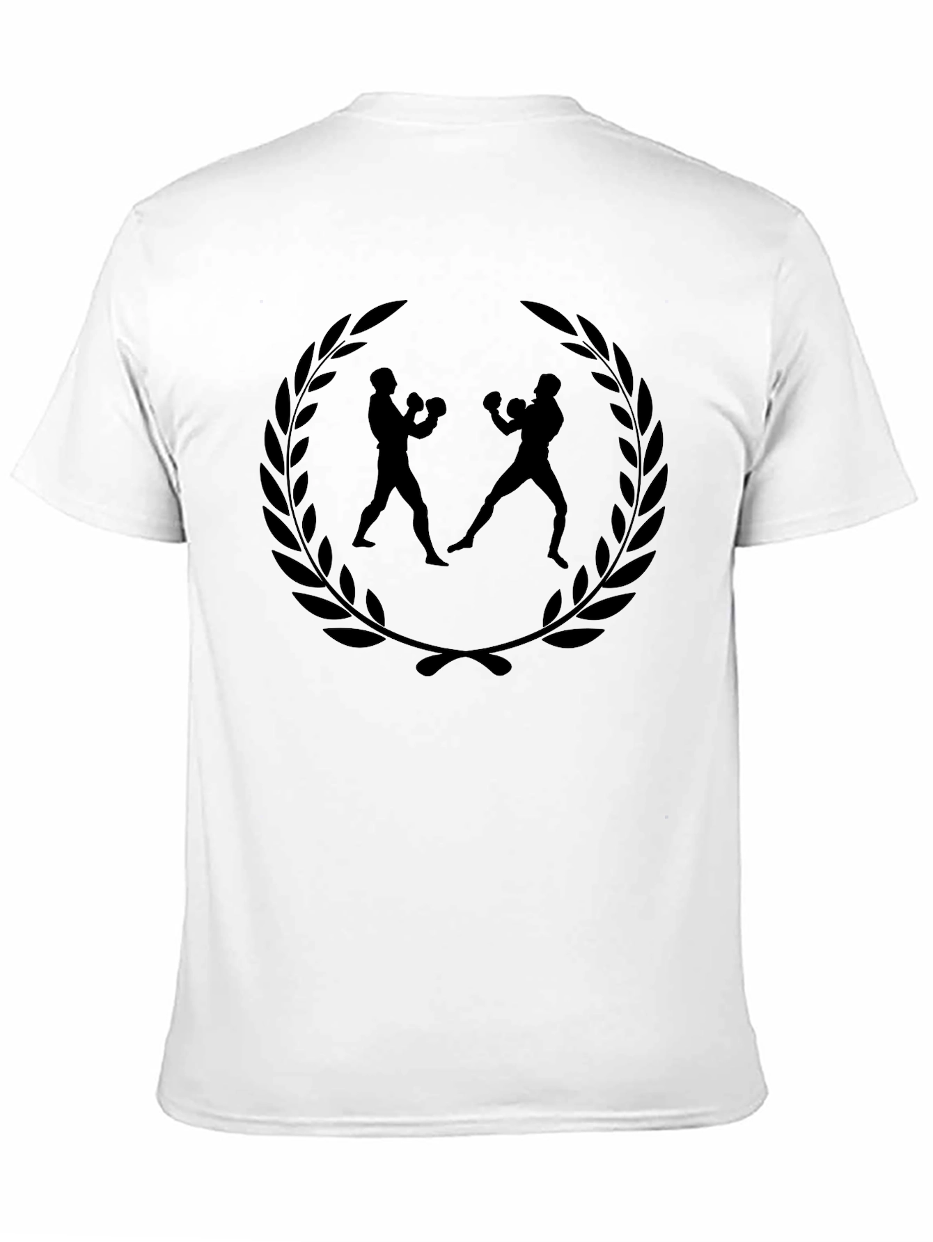 Boxing Laurel Graphic Tee - Black Cotton T-Shirt
