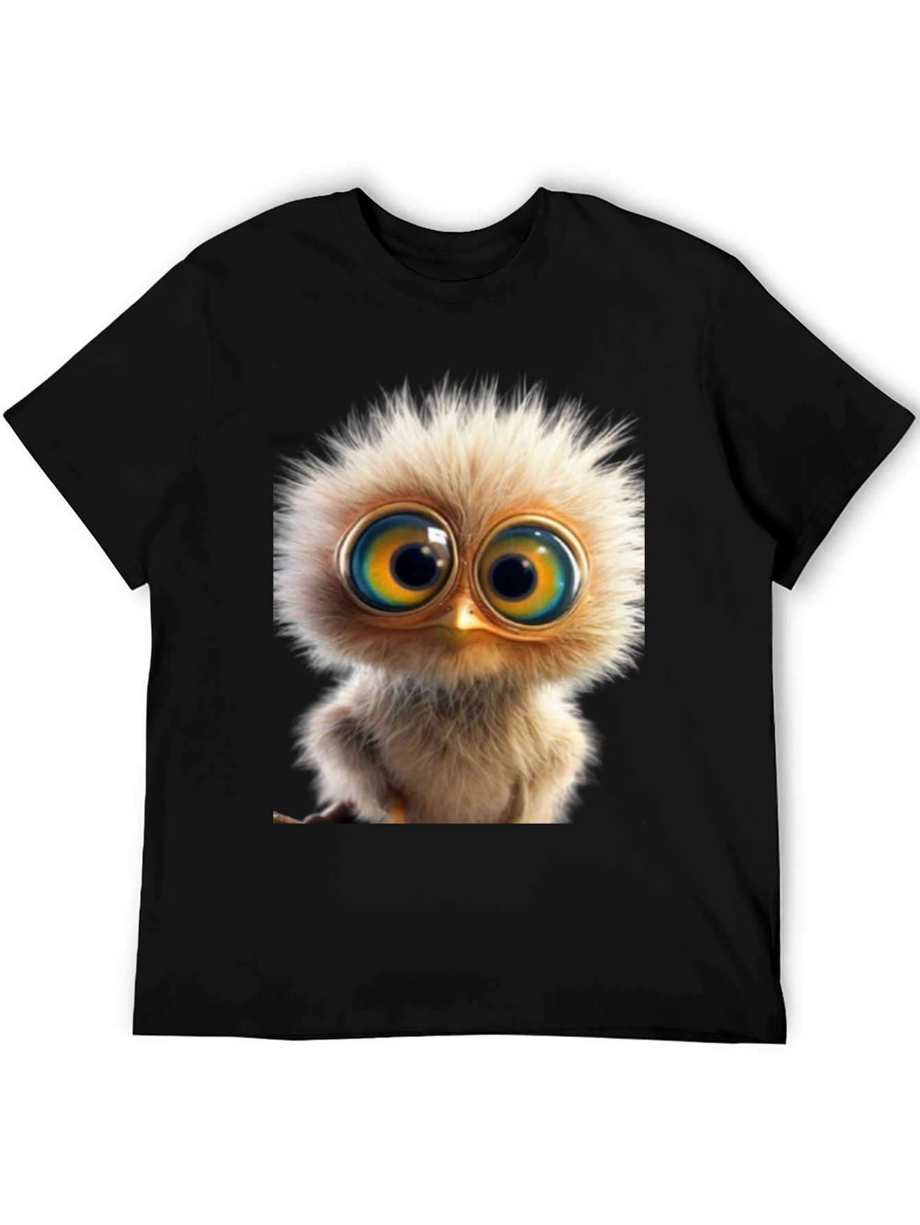 Cute Bird Graphic Tee - Soft Black Cotton