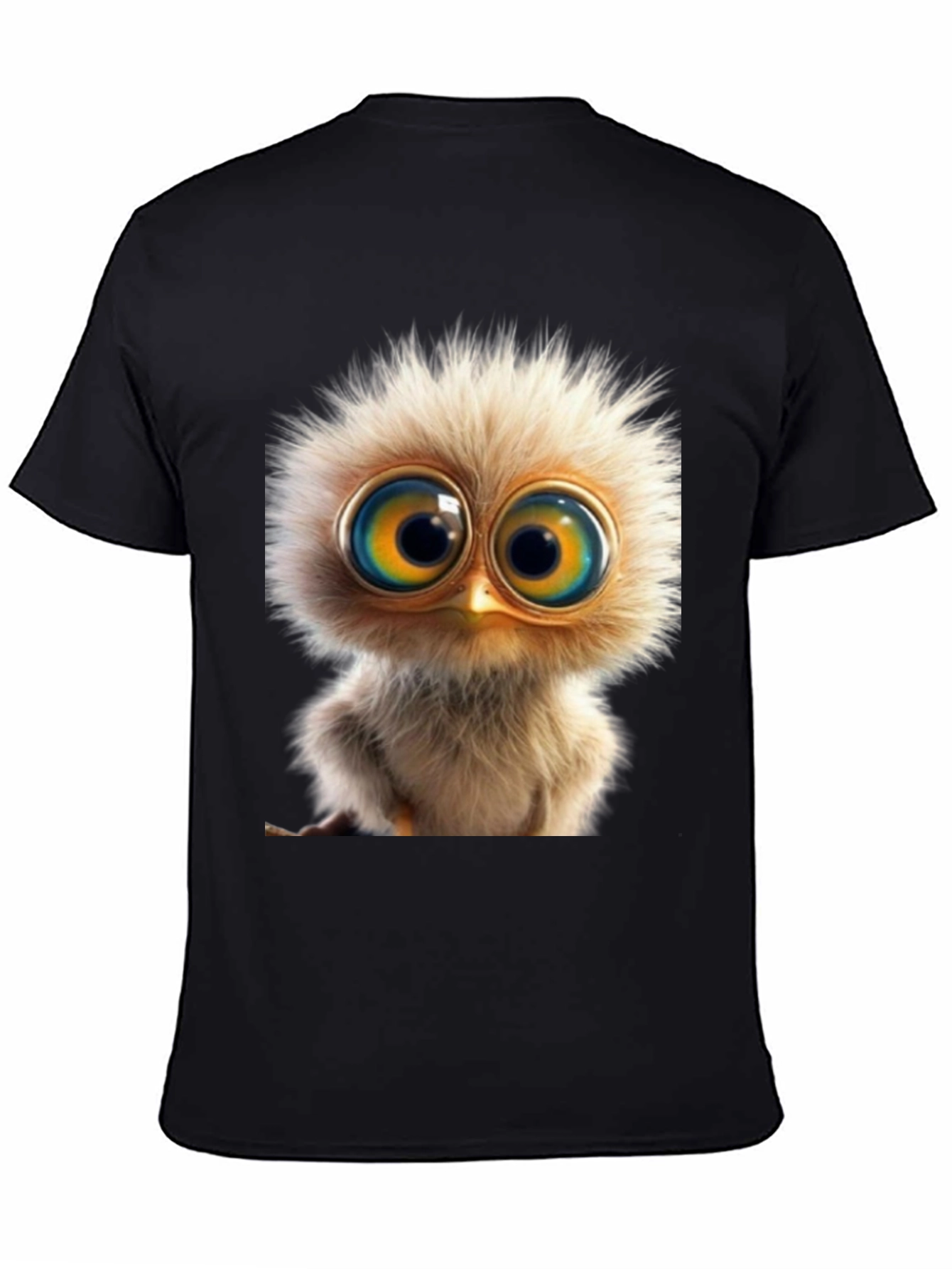 Cute Bird Graphic Tee - Soft Black Cotton