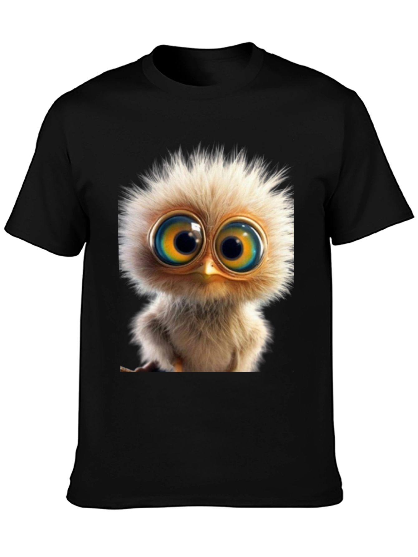 Cute Bird Graphic Tee - Soft Black Cotton