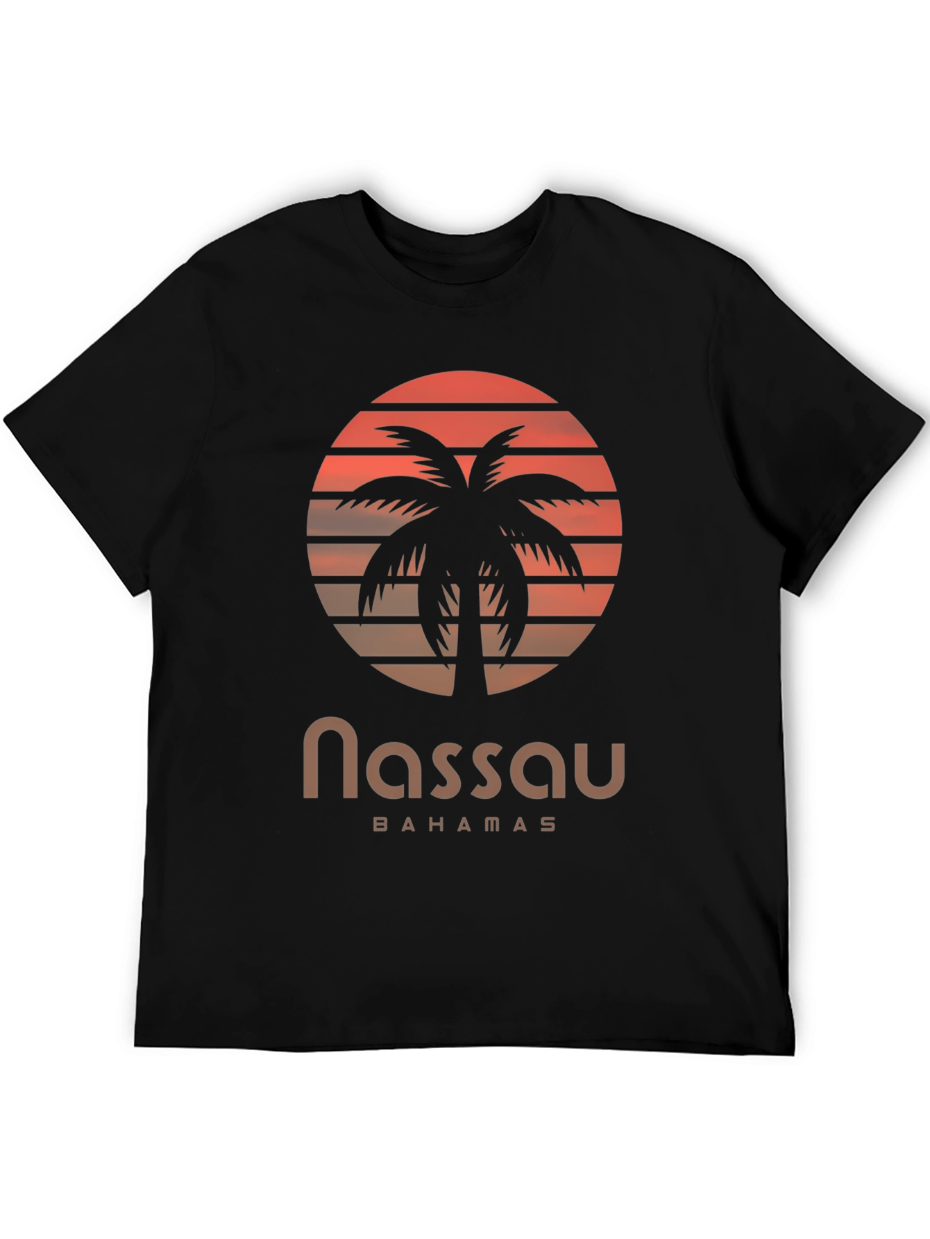 Nassau Bahamas Palm Tree Sunset Graphic T-Shirt