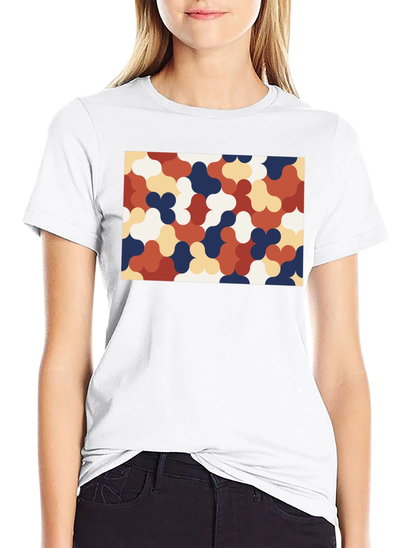 Retro Pattern Black T-Shirt