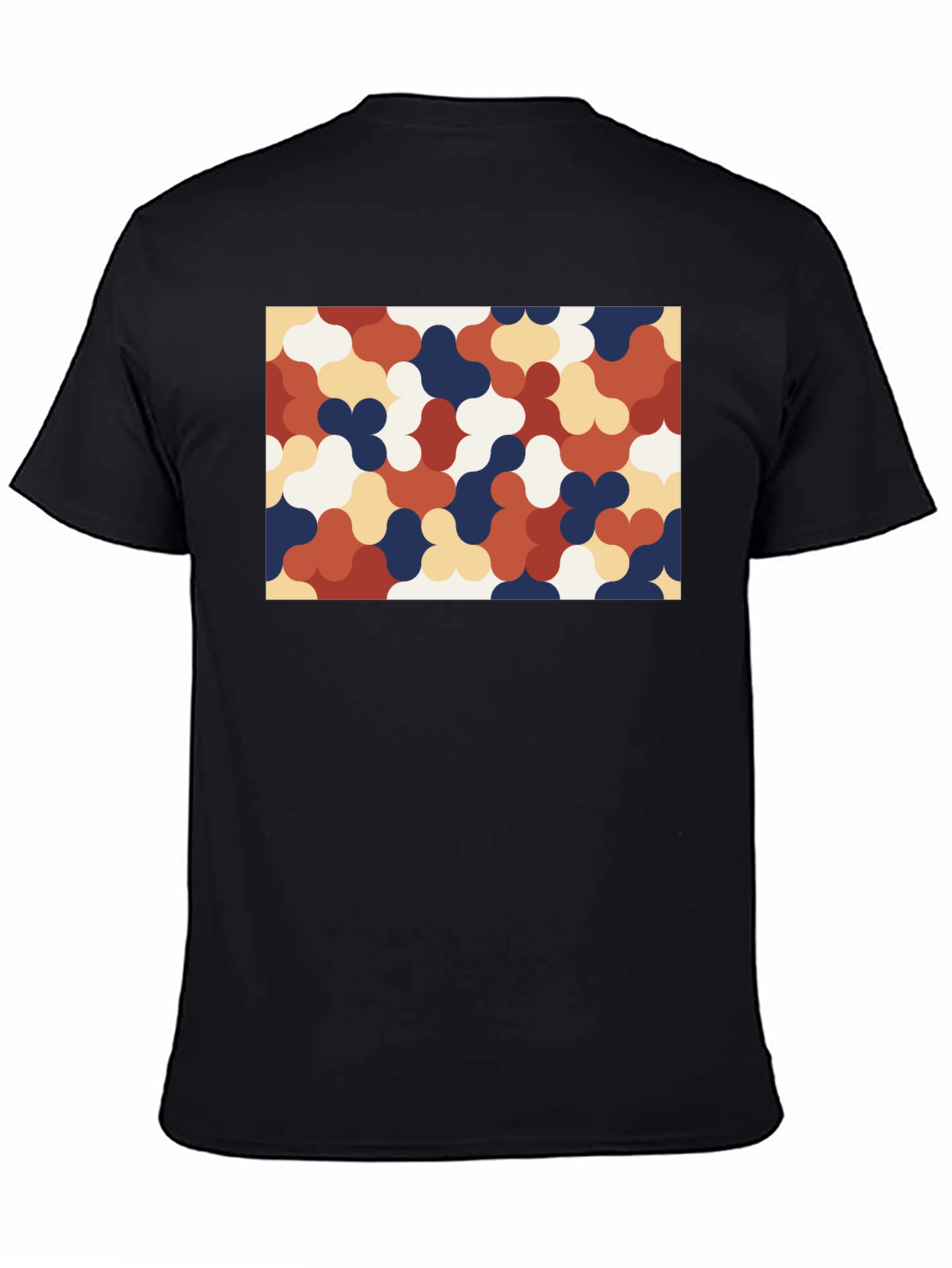 Retro Pattern Black T-Shirt
