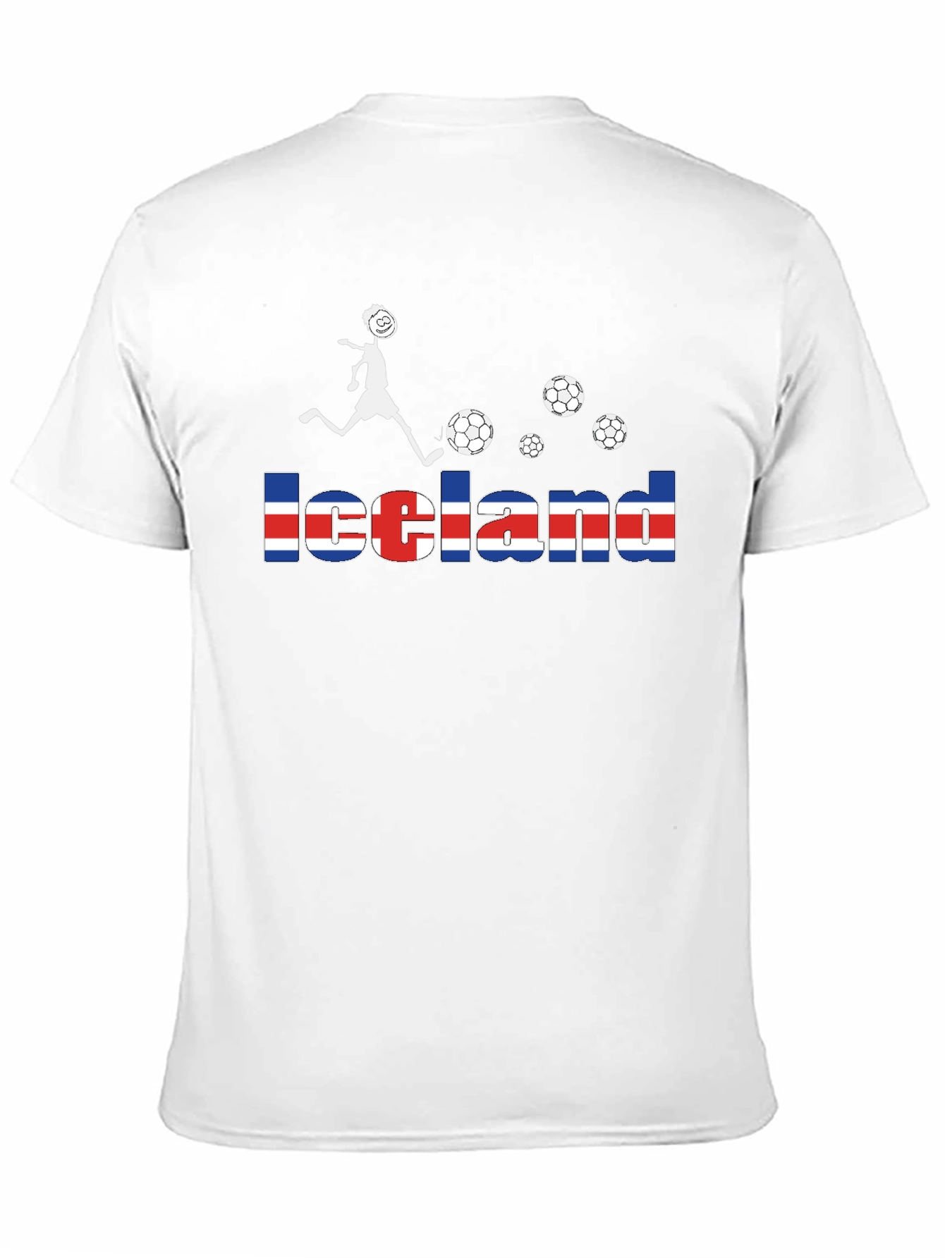 Iceland Soccer Flag Graphic T-Shirt