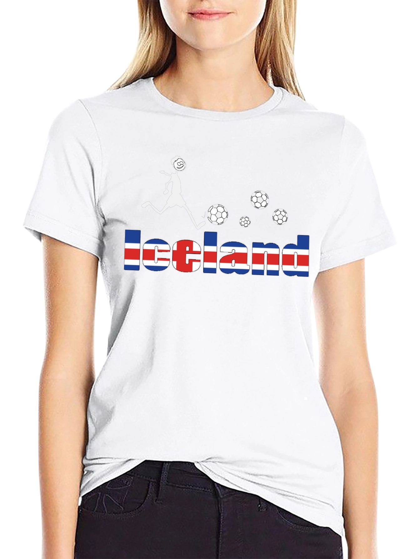 Iceland Soccer Flag Graphic T-Shirt