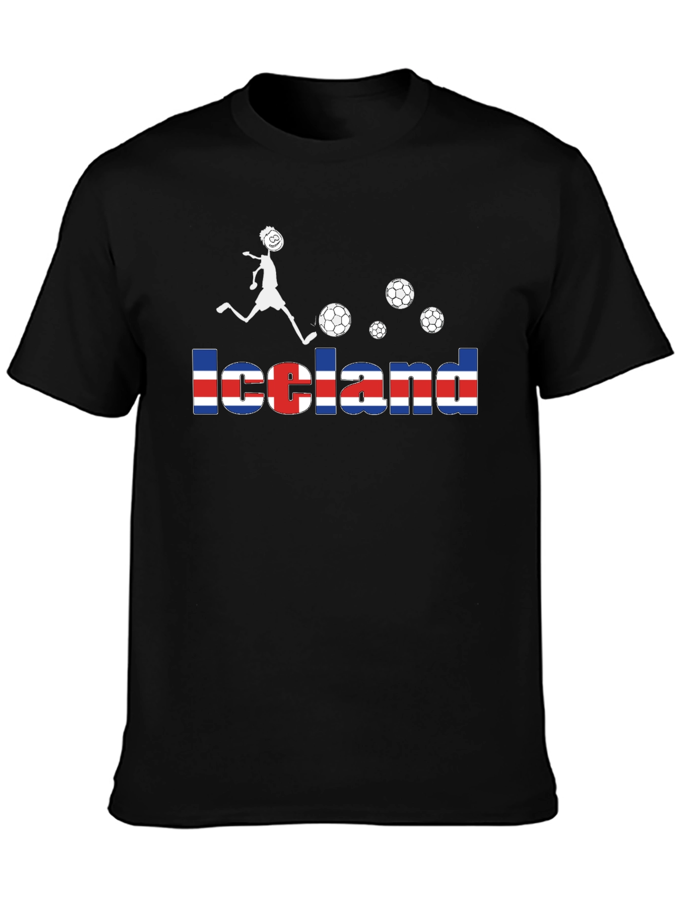 Iceland Soccer Flag Graphic T-Shirt