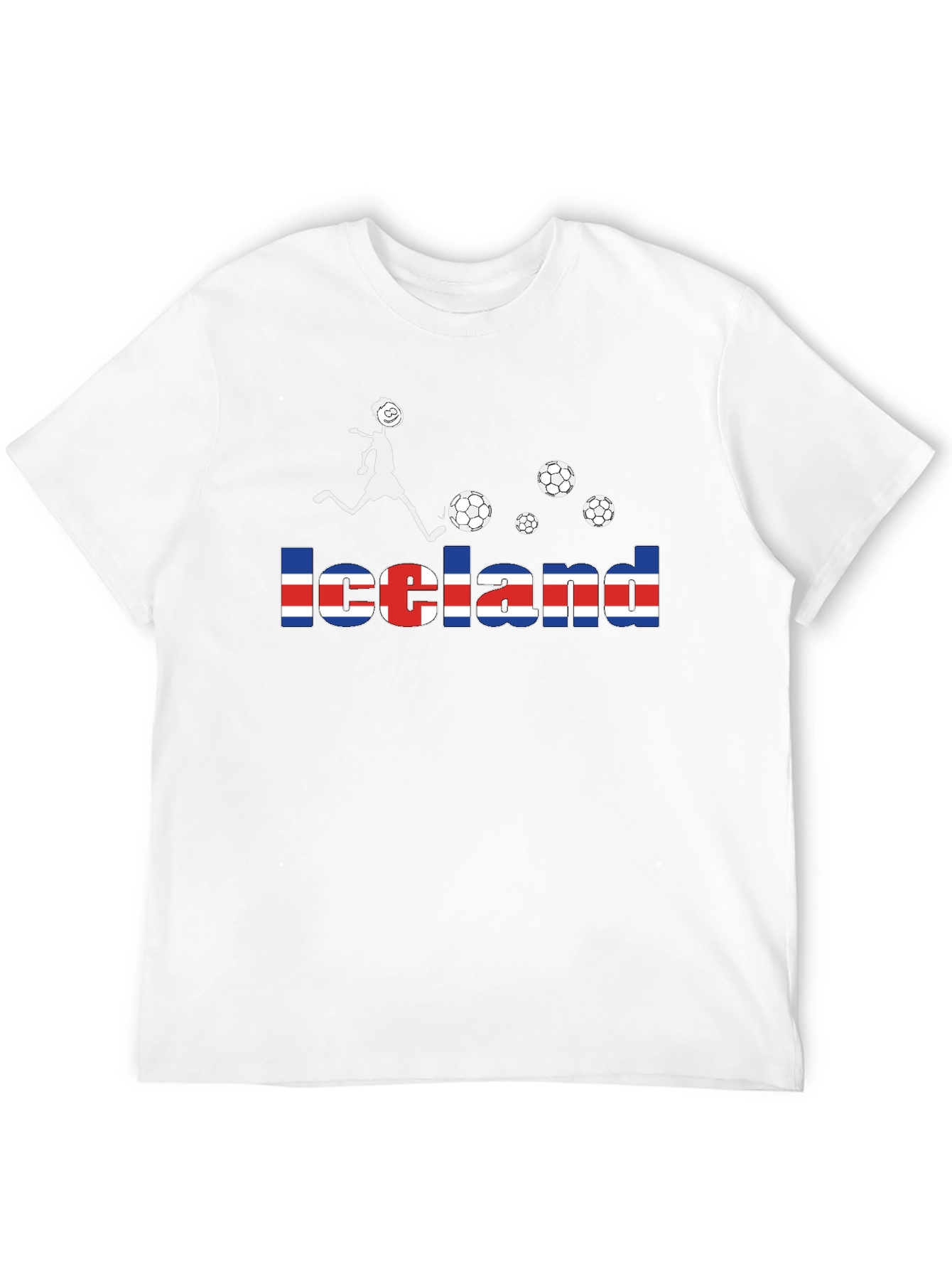 Iceland Soccer Flag Graphic T-Shirt